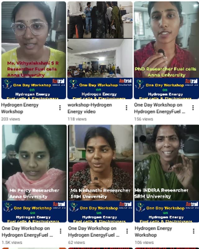 Thumbnails of student testimonial videos on the institute's YouTube channel